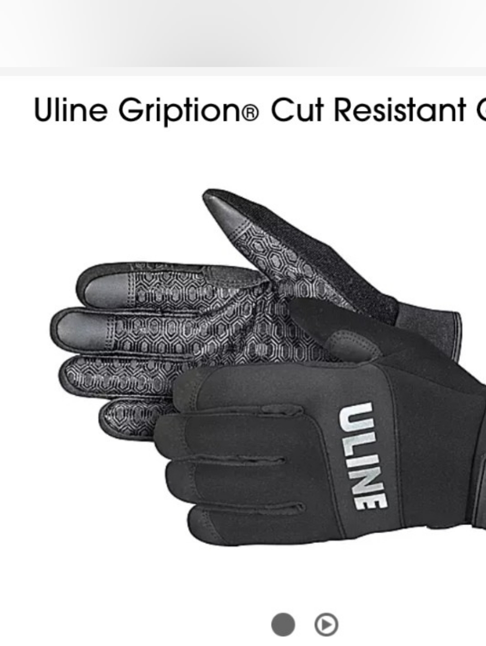 ULINE Gription Cut Resistant Work Utility Gloves sz Large & XL Black safety NEW